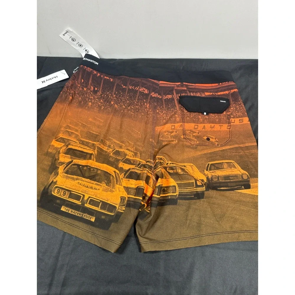 Hurley Eco NASCAR FinishLine Boardshorts Men's 32 Brown/Black‎ 18